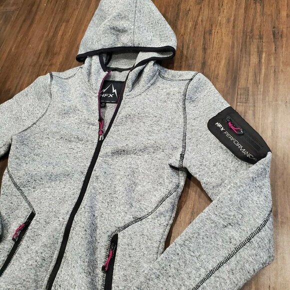 HFX High Performance Full Zip Hoodie in Heather Gray-Women Size M Heavy Duty - Picture 2 of 9